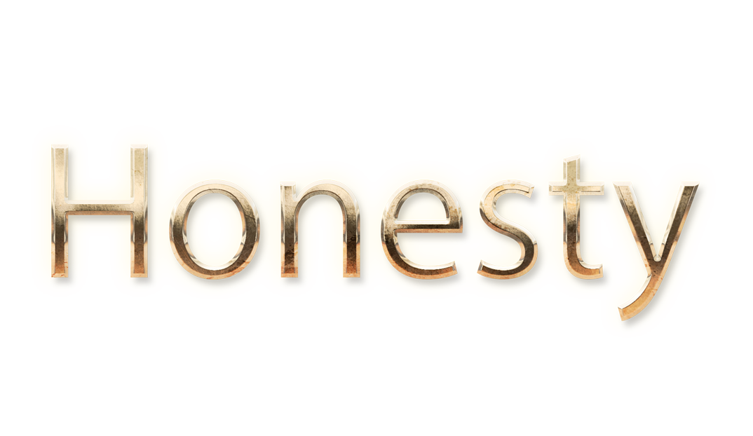 WORD HONESTY gold text typography PNG images free